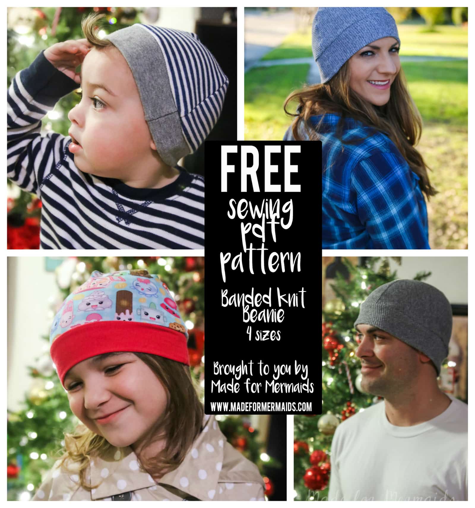 Beanies in 4 sizes for men, women, children and babies