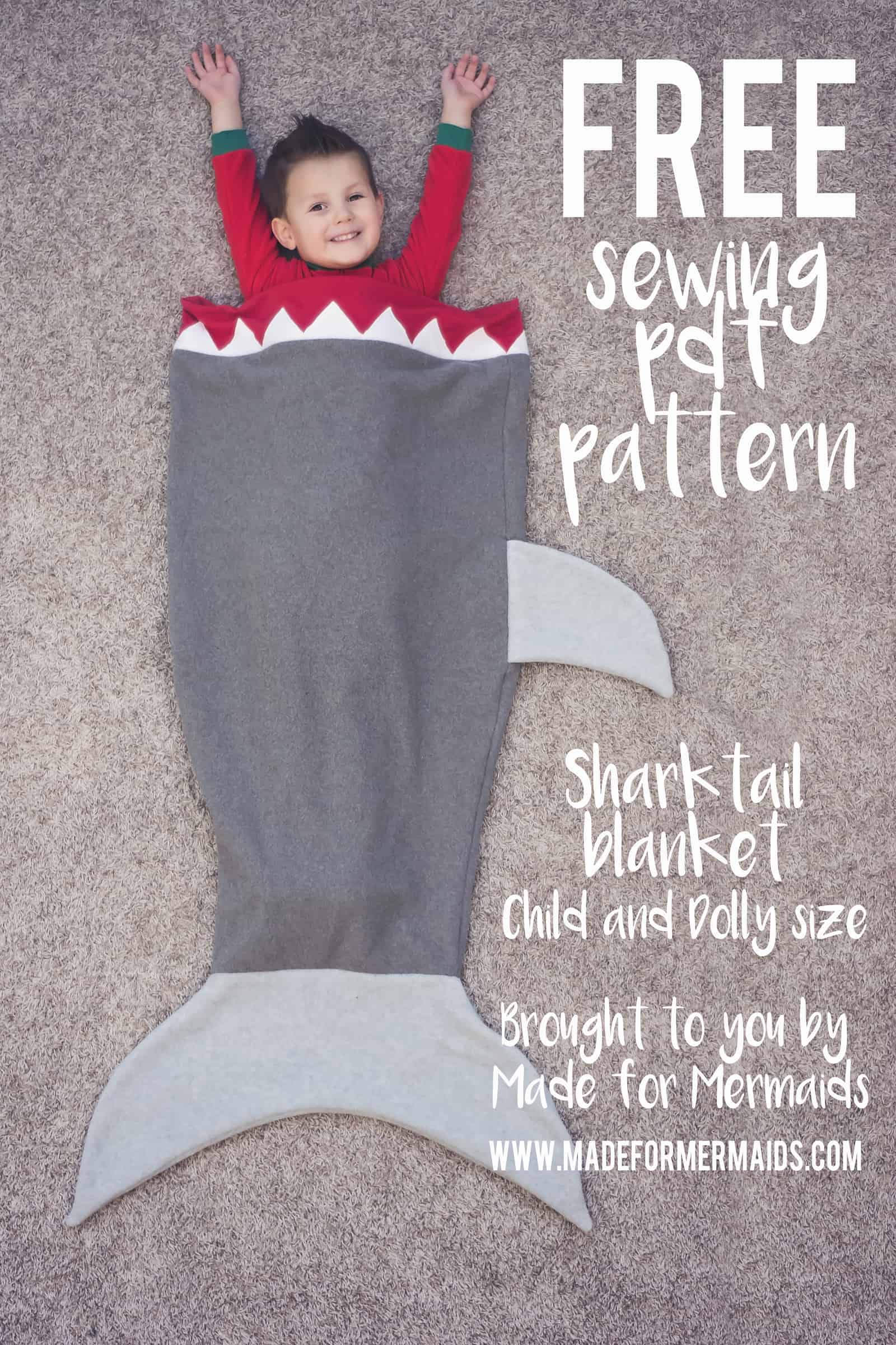 Shark Tail Blanket for Kids & Dolly