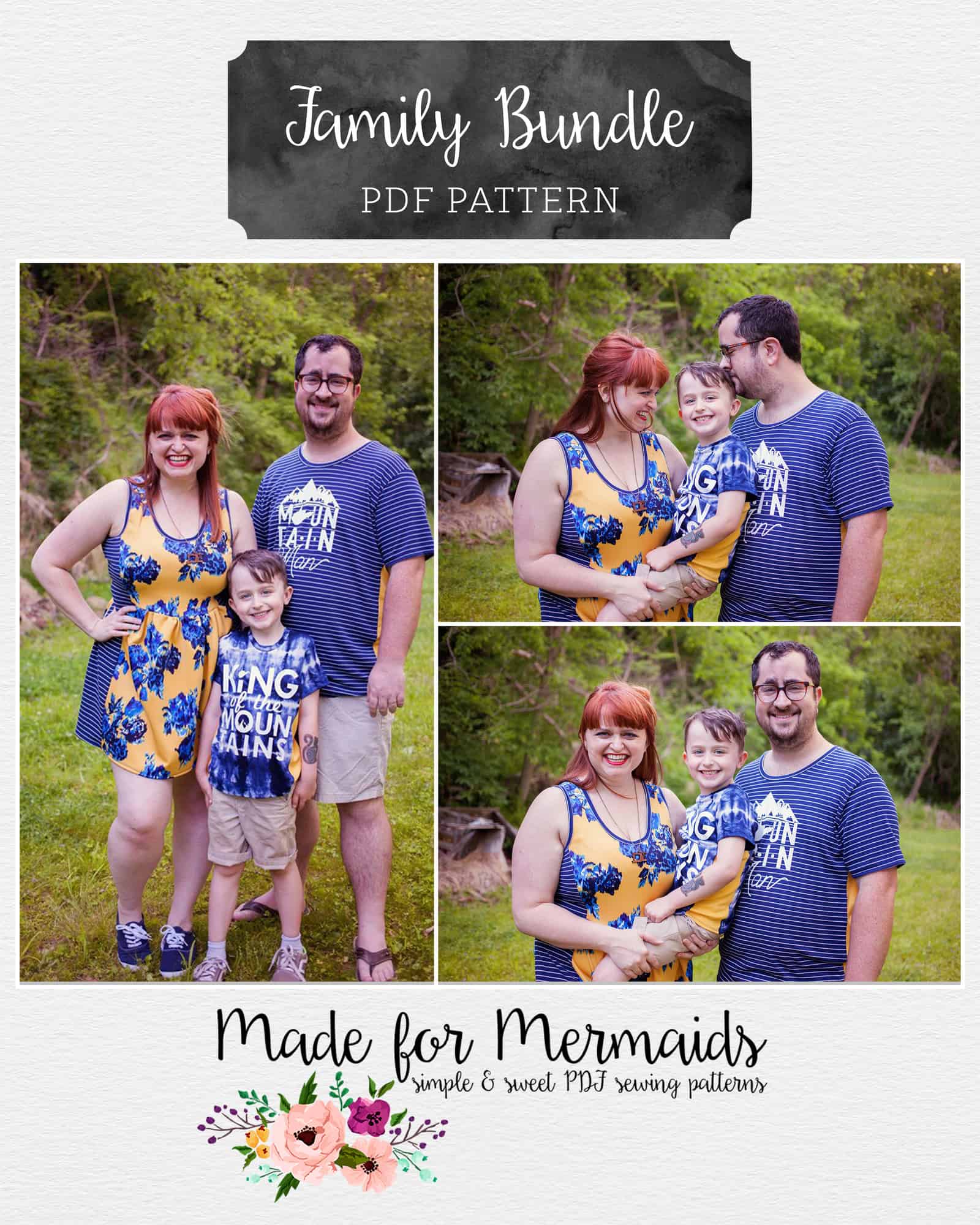 Family Bundle Pattern Round Up- Mama Vivienne, Vivienne, Dylan Tee and Men’s Dylan Tee