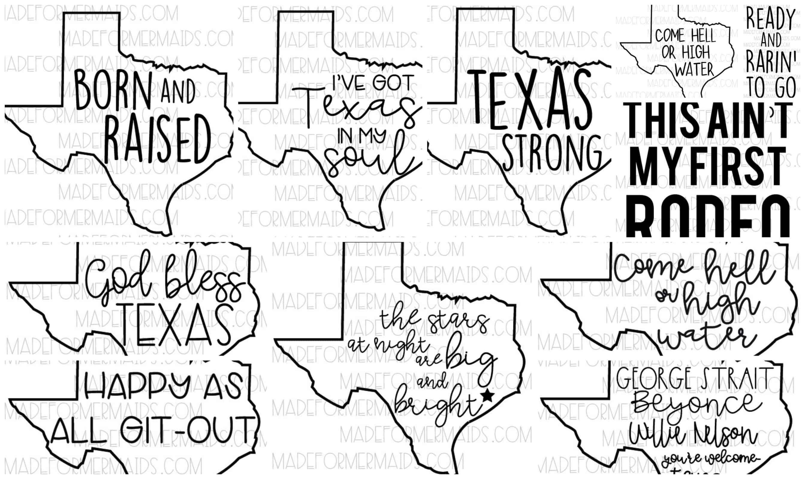 Download TEXAS SVG and PNG cut files- Texas Bundle- 11 designs