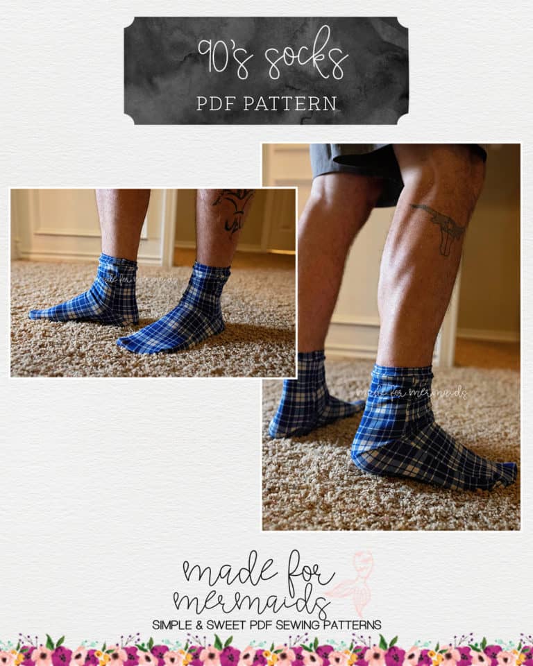 90’s Sock Pattern- Ankle, Crew & Knee Highs