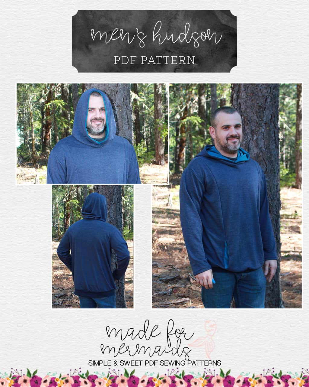 Hoodie Sewing Pattern Digital PDF Sewing Pattern Adult Sizes XXS