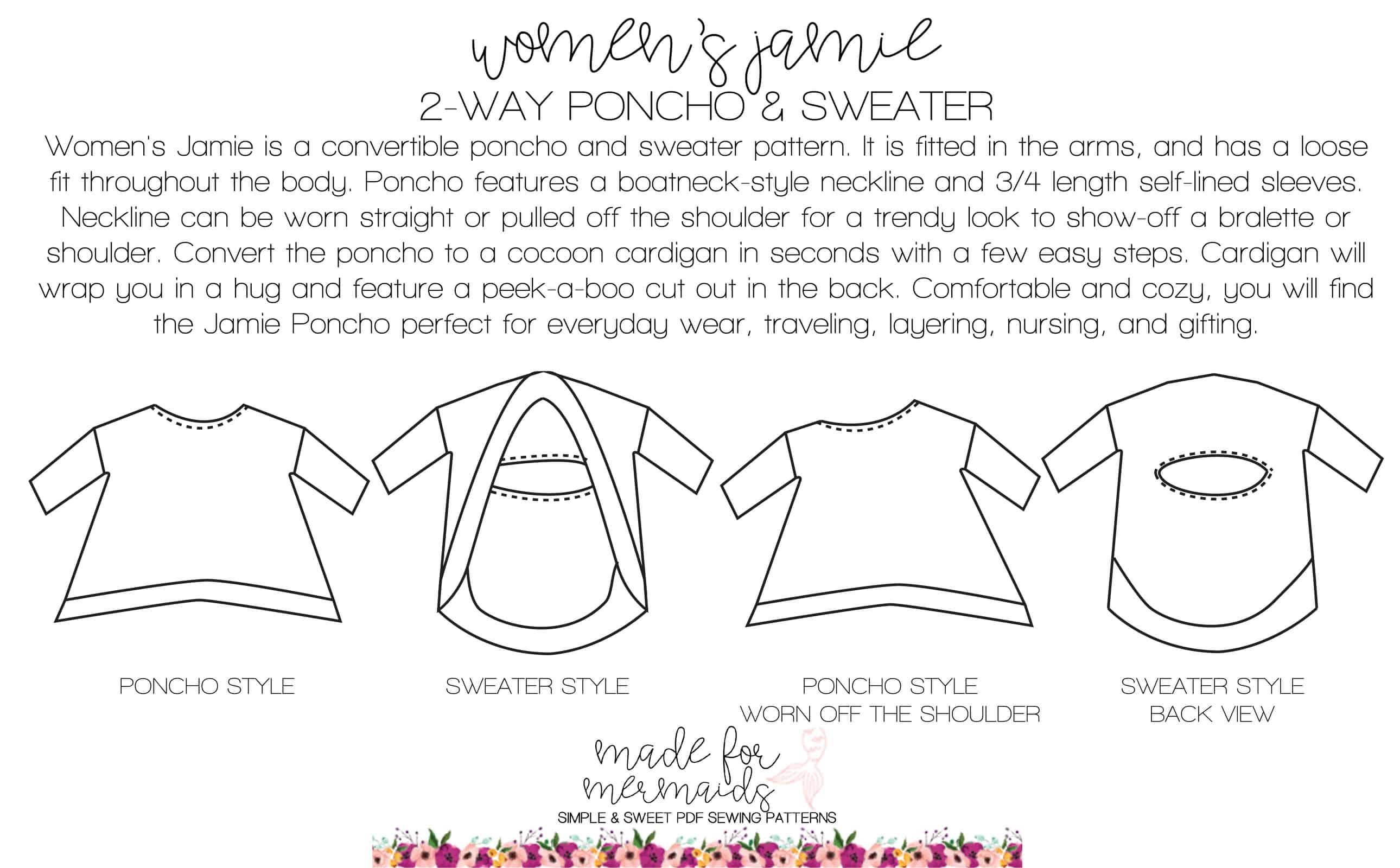 Women's Jamie 2-Way Poncho & Sweater