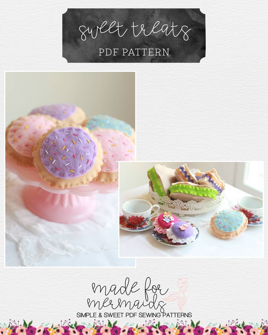 Felt Food Sewing Pattern Cookie Baking Set