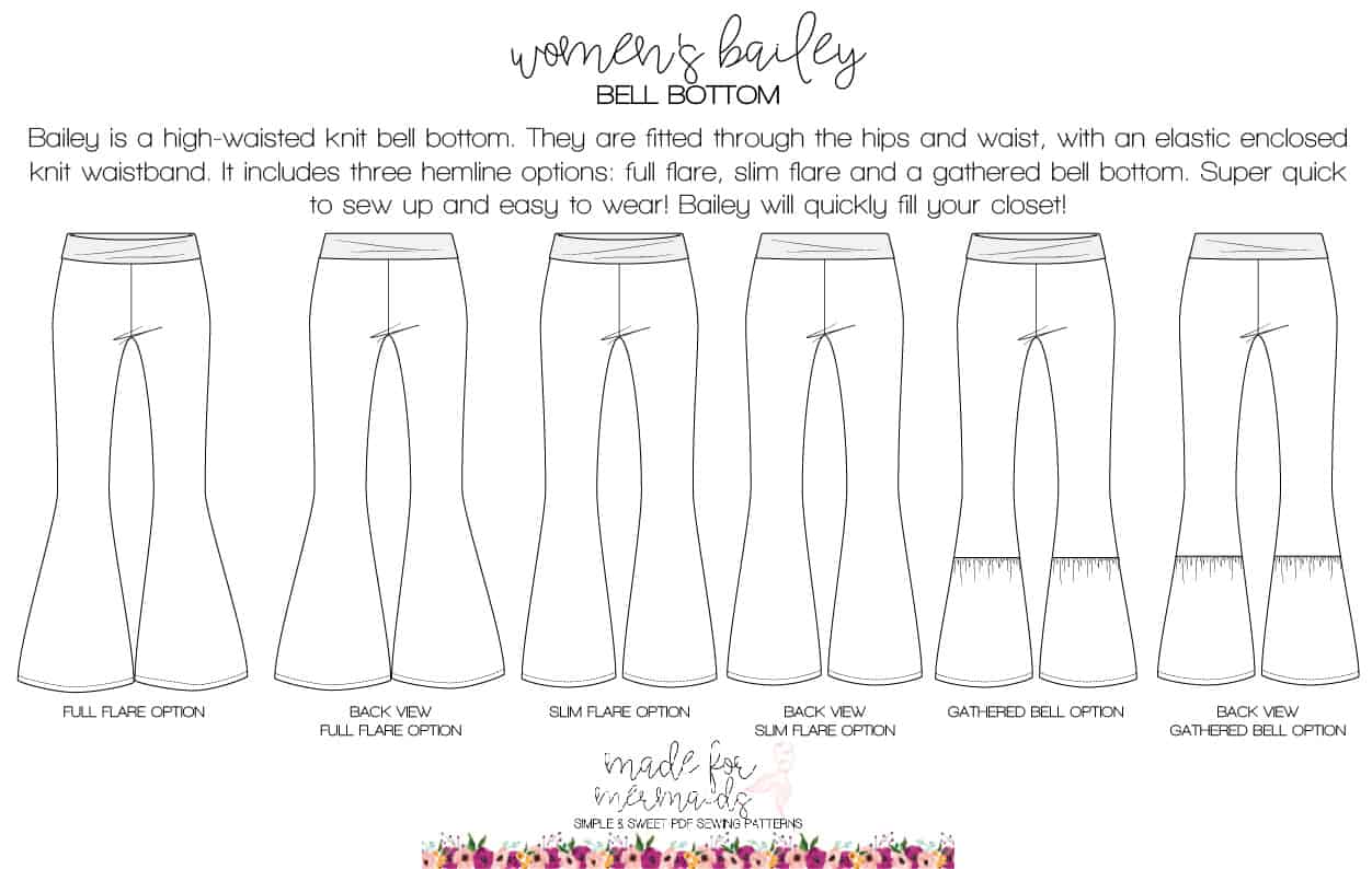 Women's Bailey Bell Bottoms Pattern