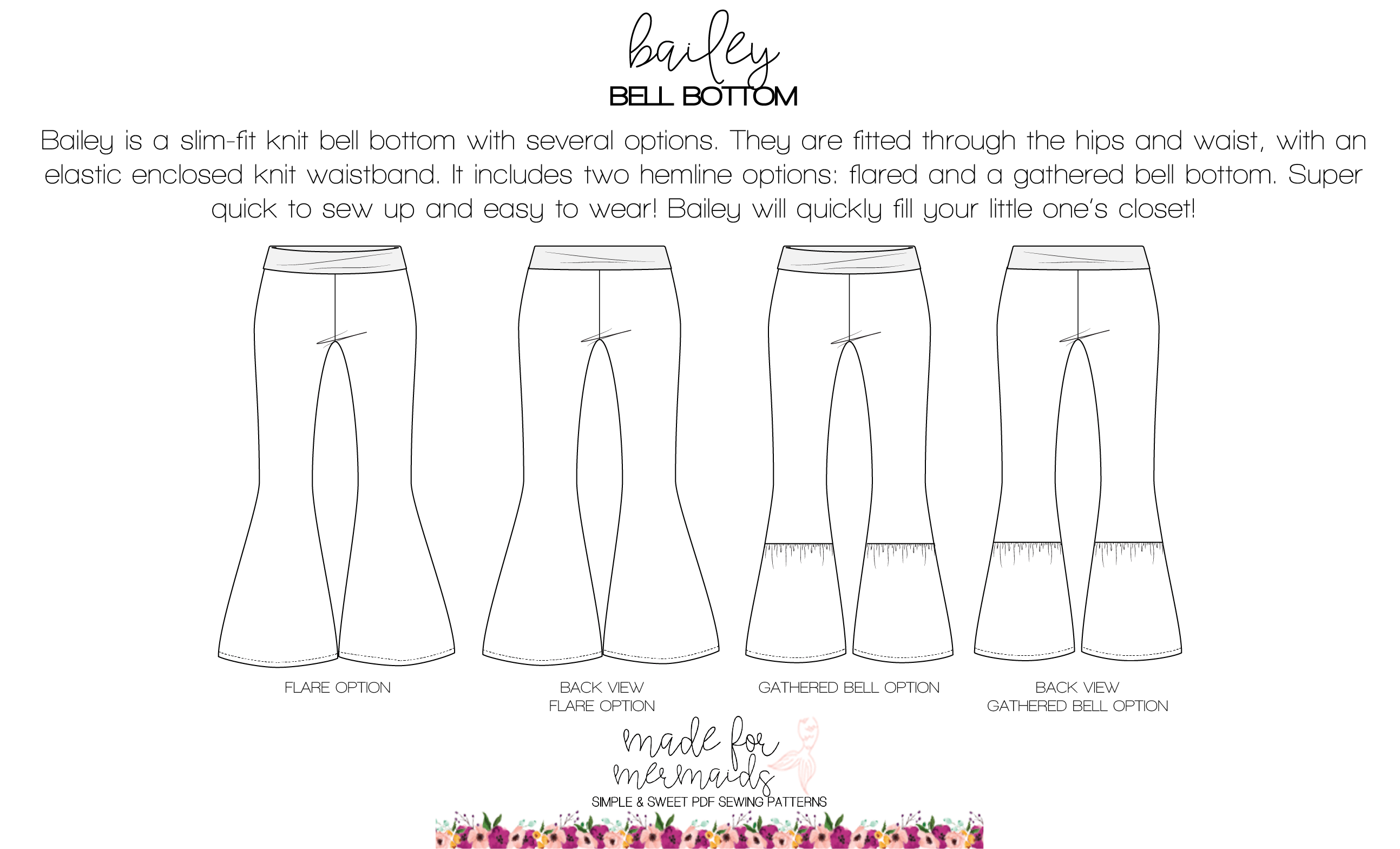 Youth Bailey Bell Bottoms Pattern