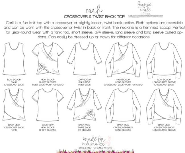 Lounge & Lace Collection- Youth Carli Crossover & Twist Back Top Pattern