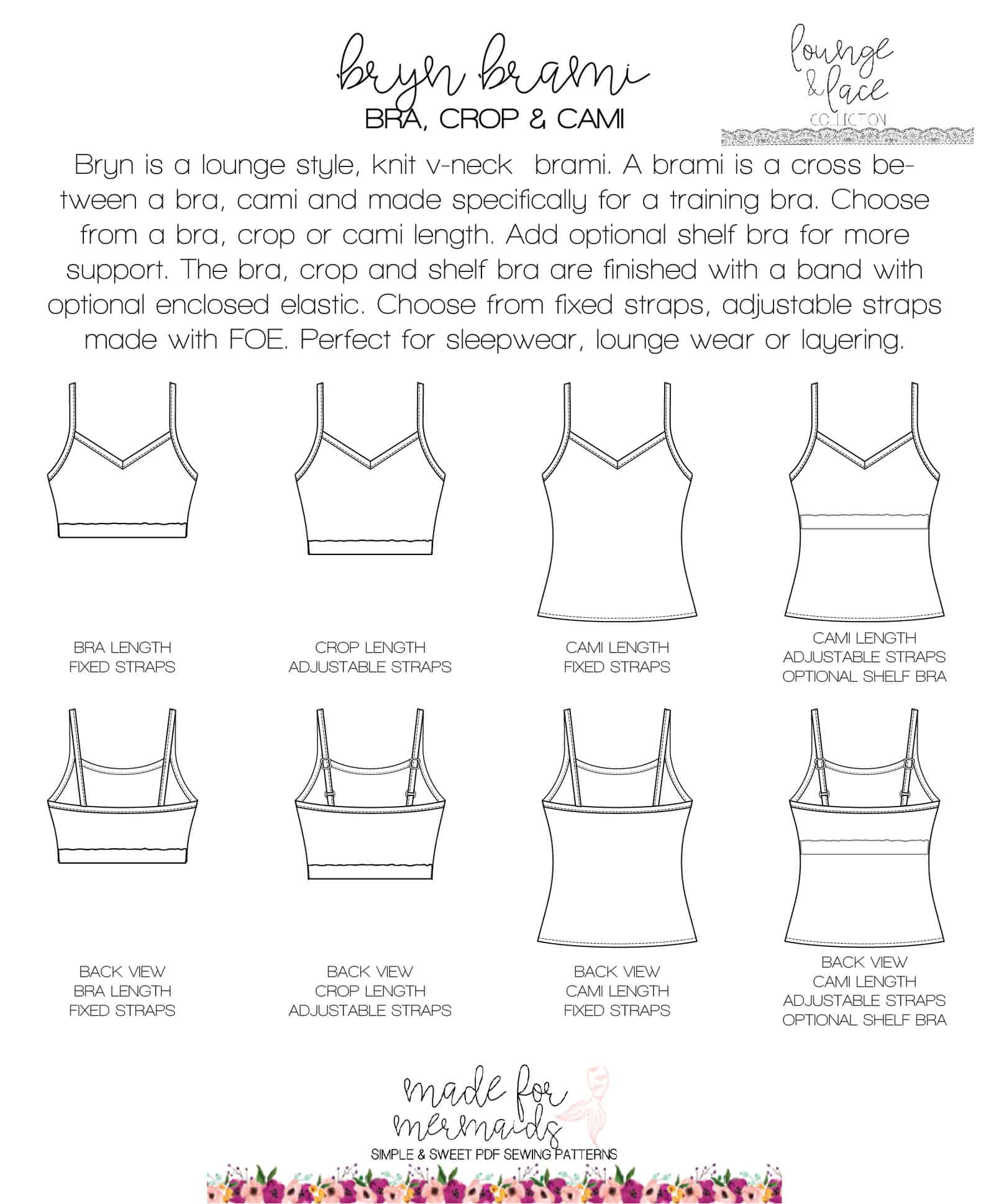 Lounge & Lace Collection- Youth Bryn Brami Bra, Crop & Cami