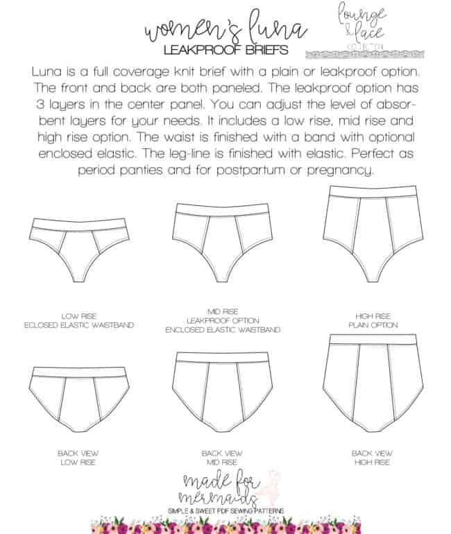Lounge & Lace Collection- Women's Luna Leakproof Pattern