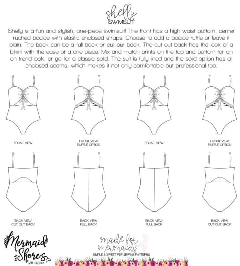 Mermaid Shores Collection BUNDLE: Women & Youth Shelly Swimsuit Patterns