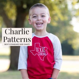 Charlie Patterns (boy's standards size chart)