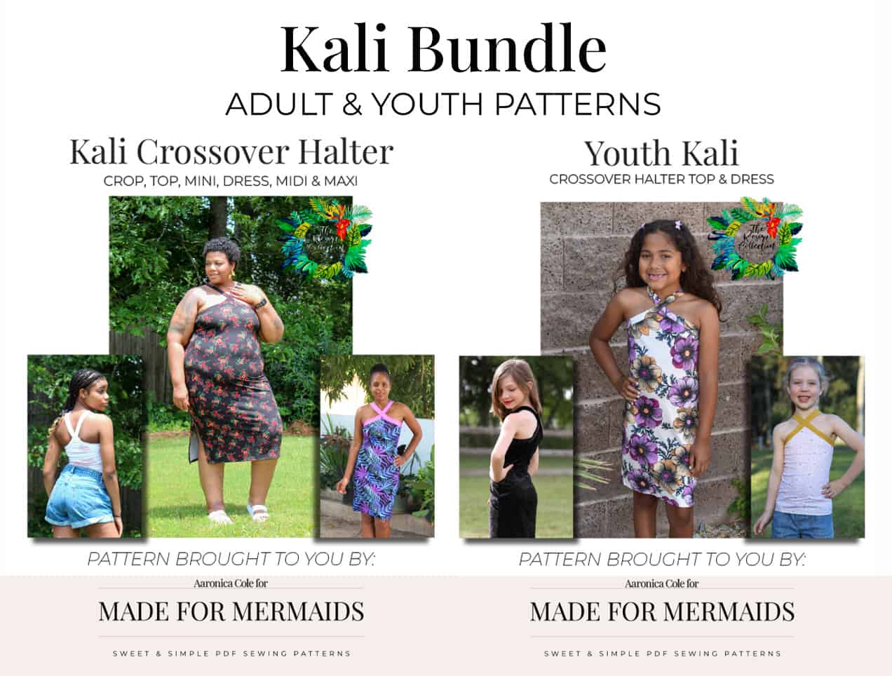BUNDLE Resort Kali Crossover Halter & Youth Patterns