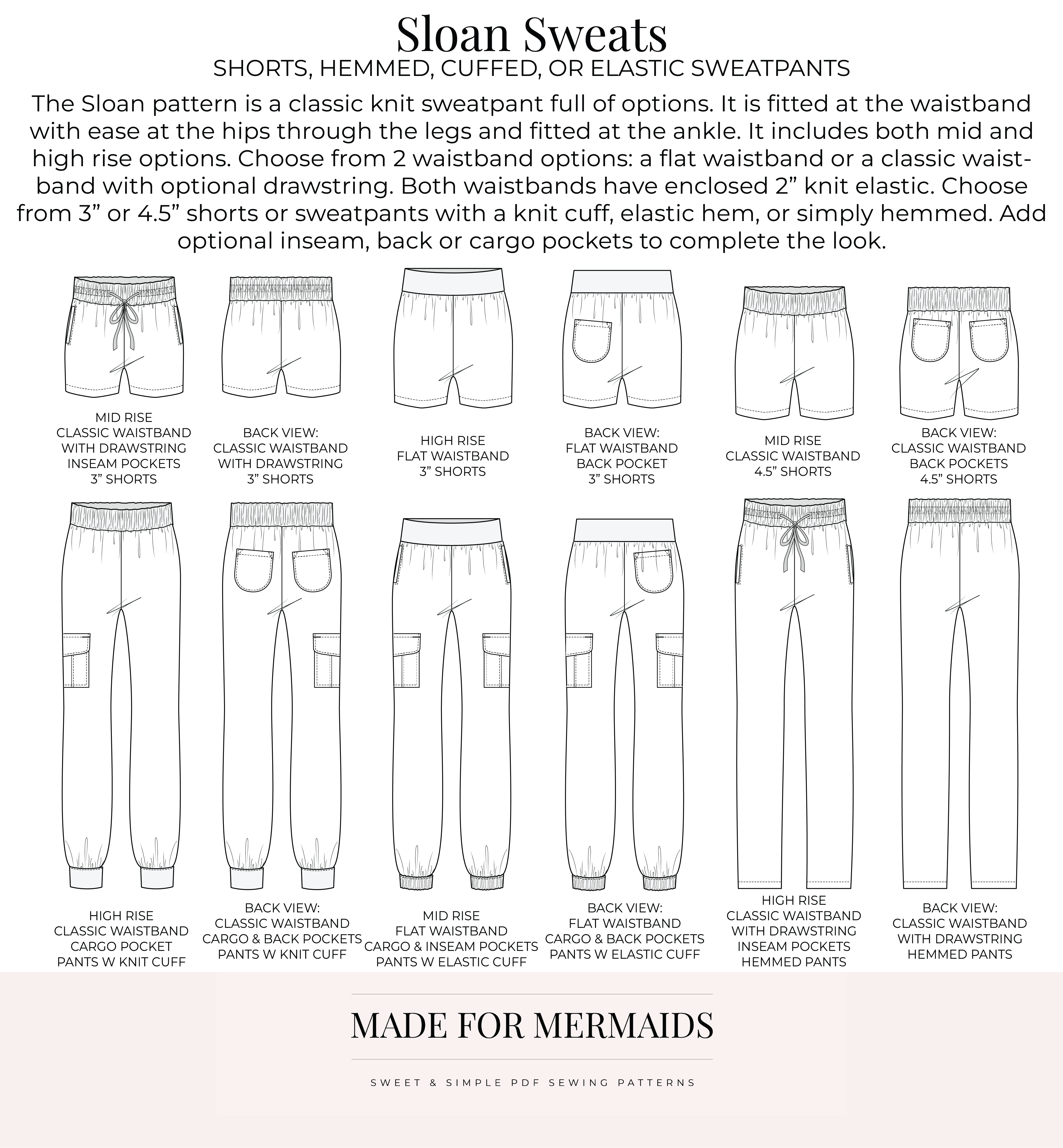 Sloan Sweats: Shorts, Hemmed, Cuffed, or Elastic Sweatpants